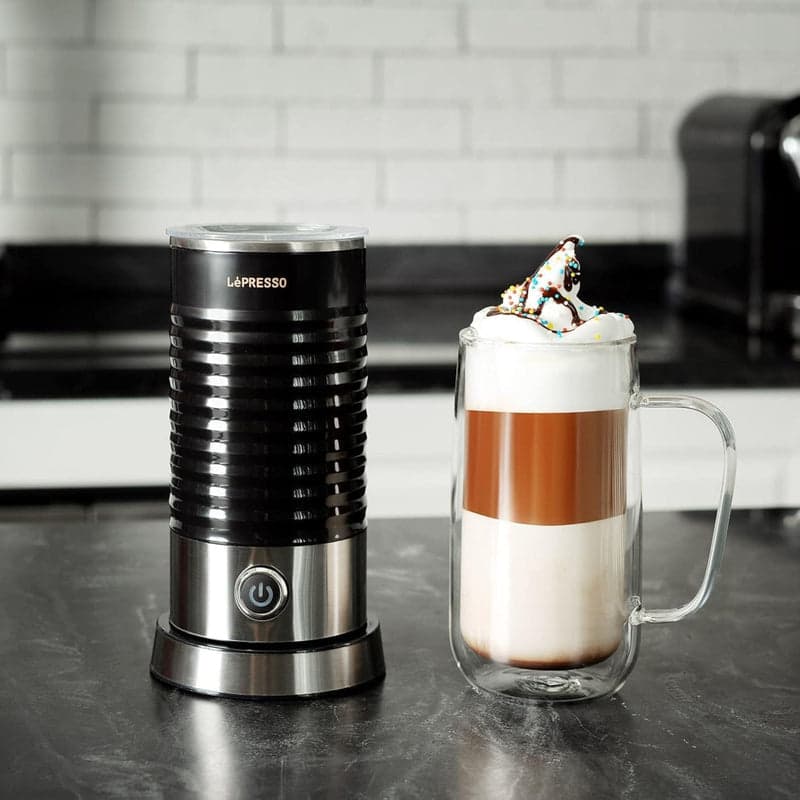 Lepresso Hot and Cold Milk Frother 100ml 450W Black LPMLFRBK
