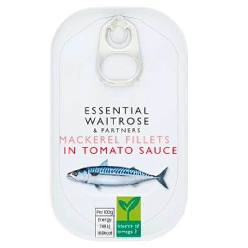 Waitrose Essential Mackerel Fillets in Tomato Sauce 125g