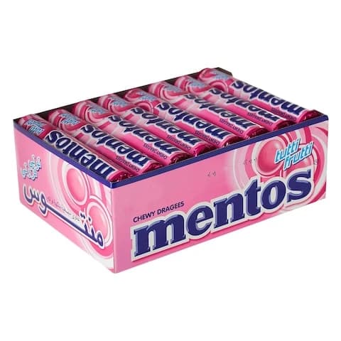 Mentos Candy Tutti Fruti 29 Gram 24 Pieces