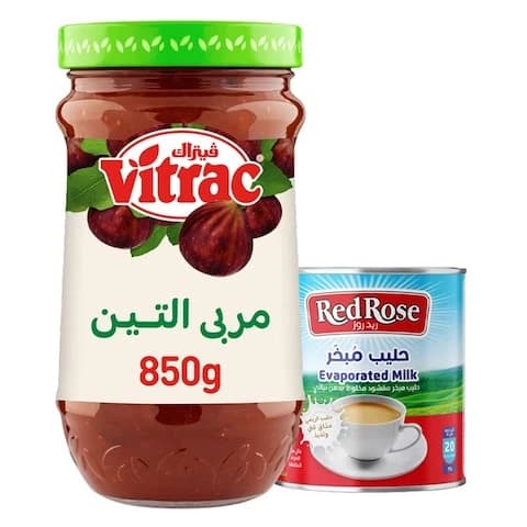 Vitrac Jam Fig 850 Gram + Red Rose Evaporated Milk 170 Gram