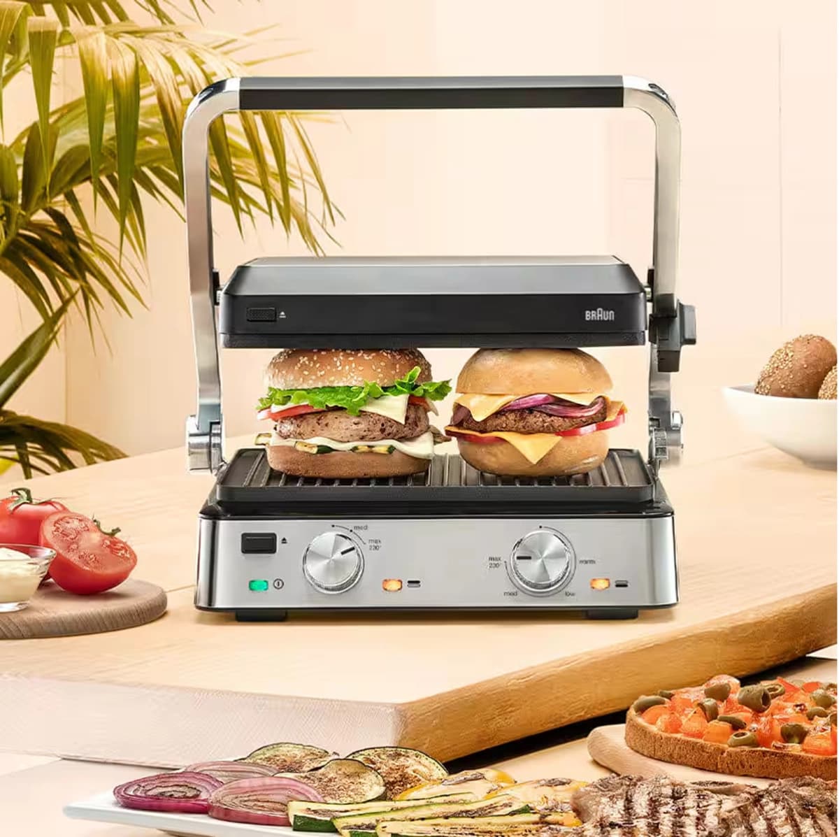 Braun Contact Grill 2000 W with 3 Cooking Positions