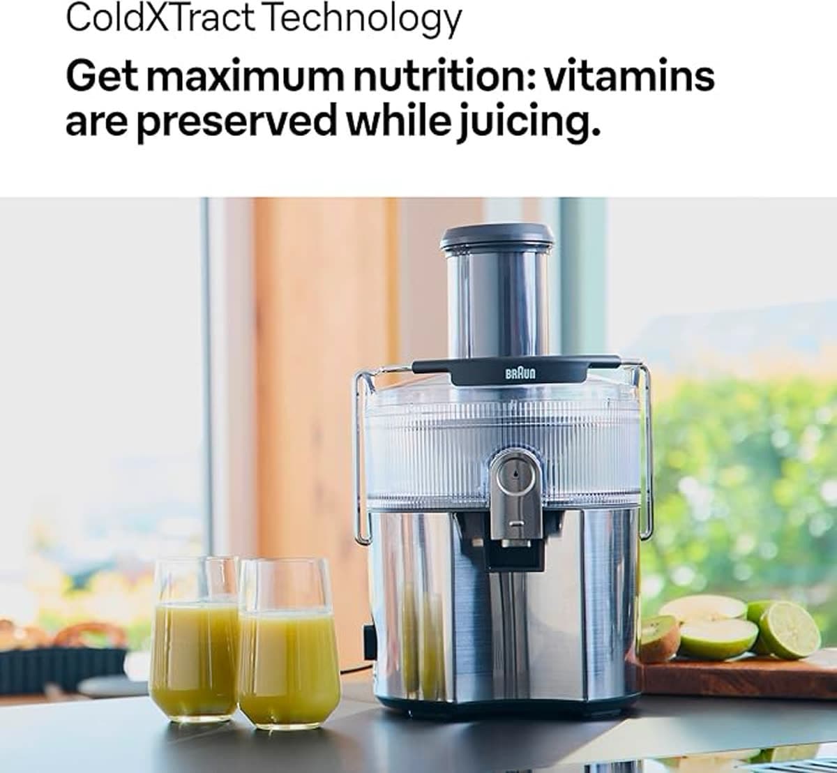 Braun Spin juicer 1000 W 2 L Pulp container 2 Speed Settings Grey
