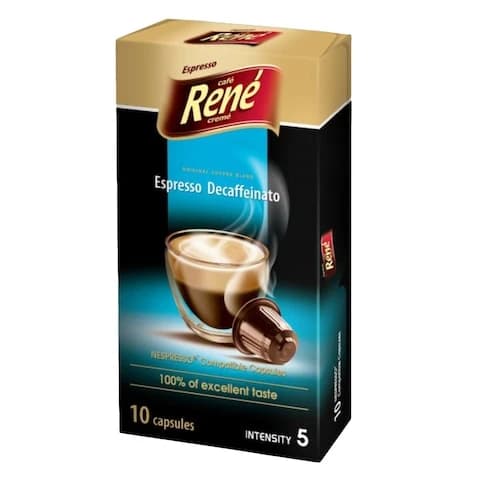 Cafe Rene Coffee Capsules Espresso Decaffeinato 10 Capsules