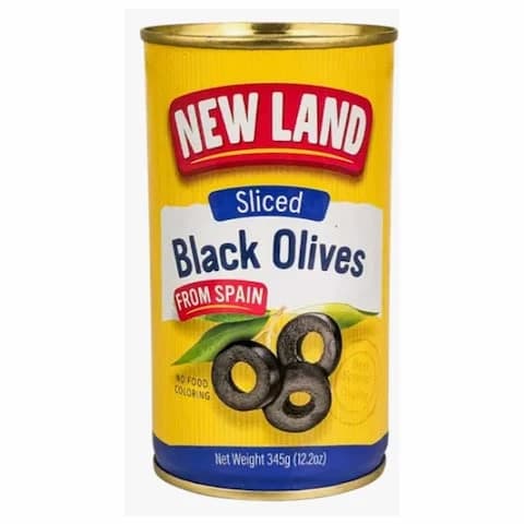Newland Spanish Black Olive Sliced 345 Gram
