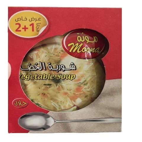 Moona Vegetable Noodle Soup 70 Gram 3 Pieces