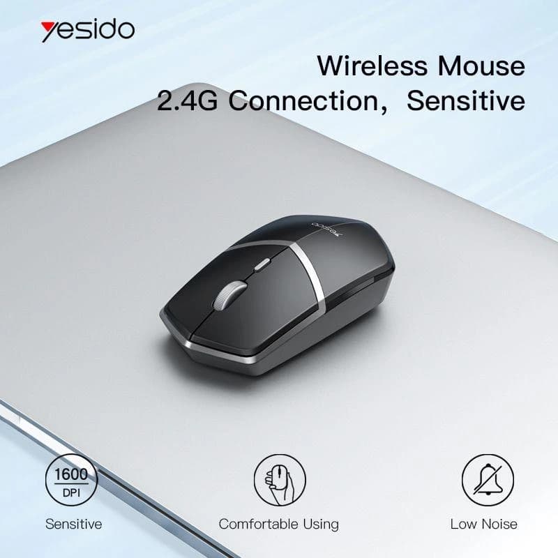 YESIDO KB16 Wireless Mouse Ergonomic & Precise - Black