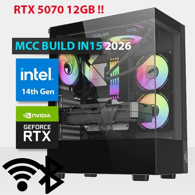 MCC IN15-26 - MIDAS Gaming PC Build || Intel Core i5-14400F 10-Core - GeForce RTX 5070 12GB GDDR7 Graphics Card