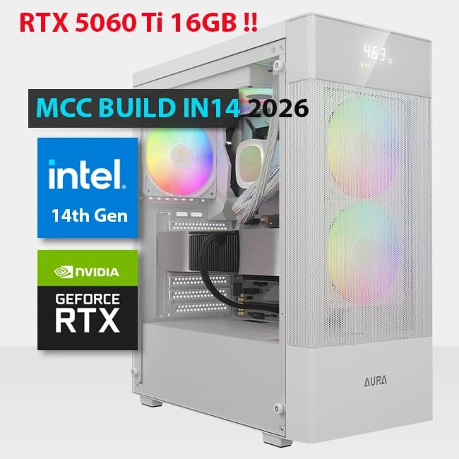 MCC IN14-26 - MIDAS Gaming PC Build || Intel Core i5-14400F 10-Core - ASUS GeForce RTX 5060 Ti 16GB OC Edition Graphics Card