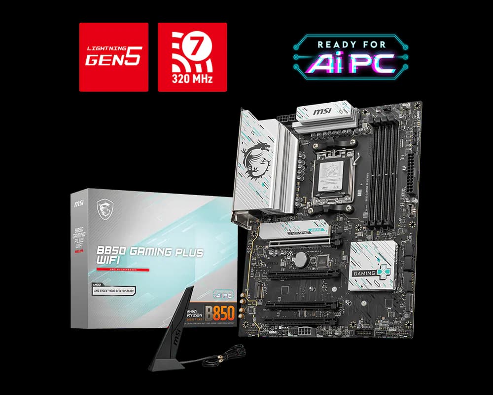 Msi B850 GAMING PLUS WIFI & BLUETOOTH DDR5 Motherboard - for AMD