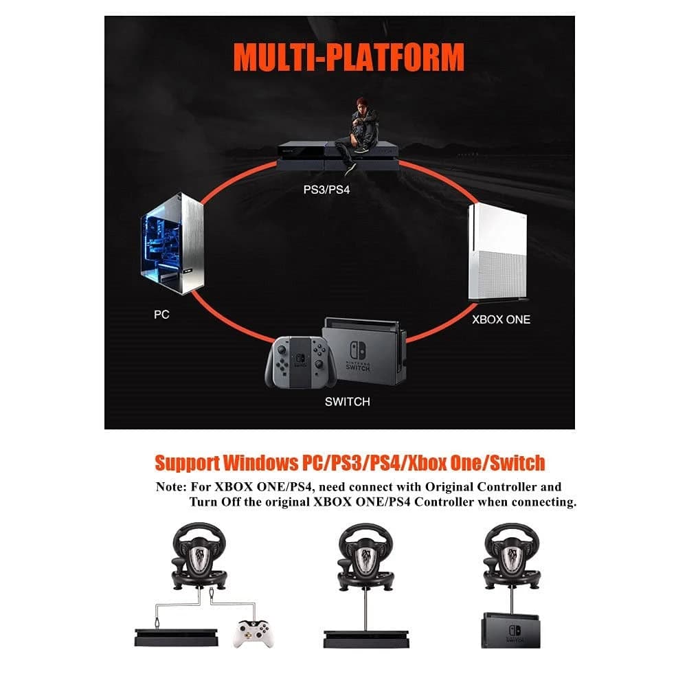 عجلة قيادة الألعاب PXN V3II للكمبيوتر الشخصي وPS4 وXbox