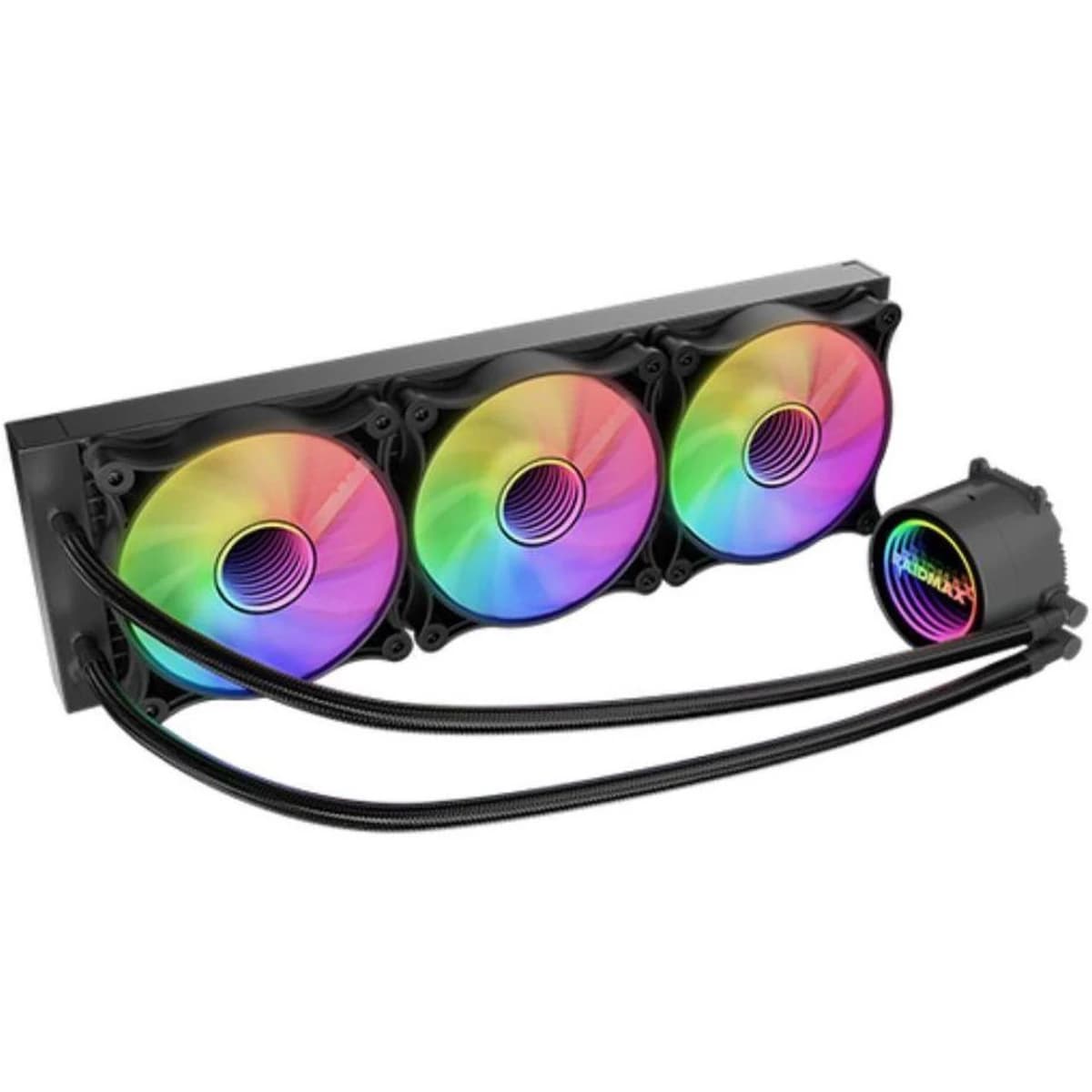 Raidmax Infinita LS360 AIO Water Cooling System 360mm ARGB/RGB Light PWM Compatible with Intel & AMD CPU Socket . Black