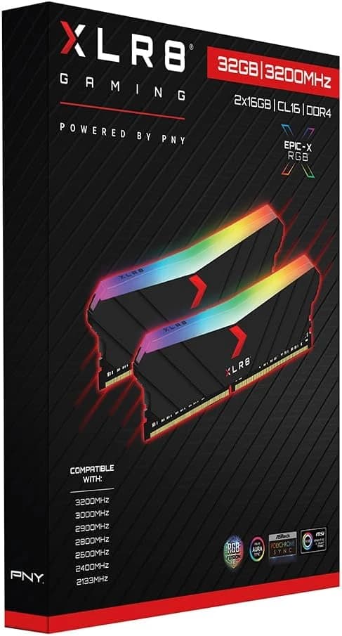 PNY XLR8 Gaming 16GB (2x8GB) DDR4 DRAM 3200MHz RGB Desktop Memory