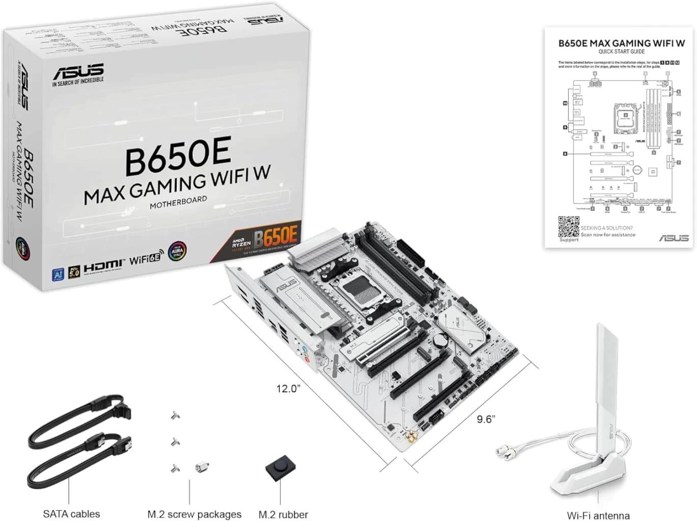 ASUS B650E MAX Gaming WiFi W – AMD B650 AM5 ATX Motherboard