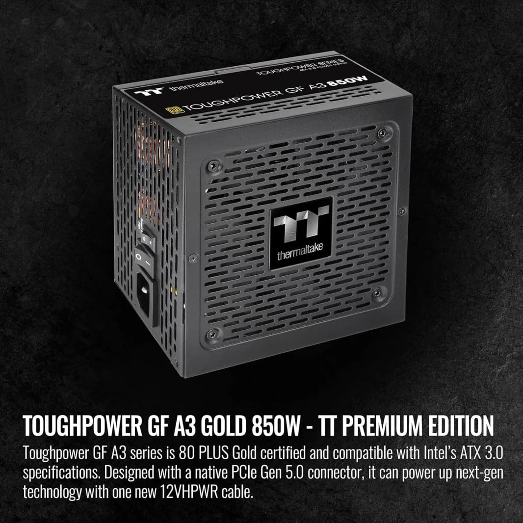 Thermaltake Toughpower GF A3 850W, True 450W 12VHPWR, RTX 40 Series, ATX 3.1/PCI-E 5.1