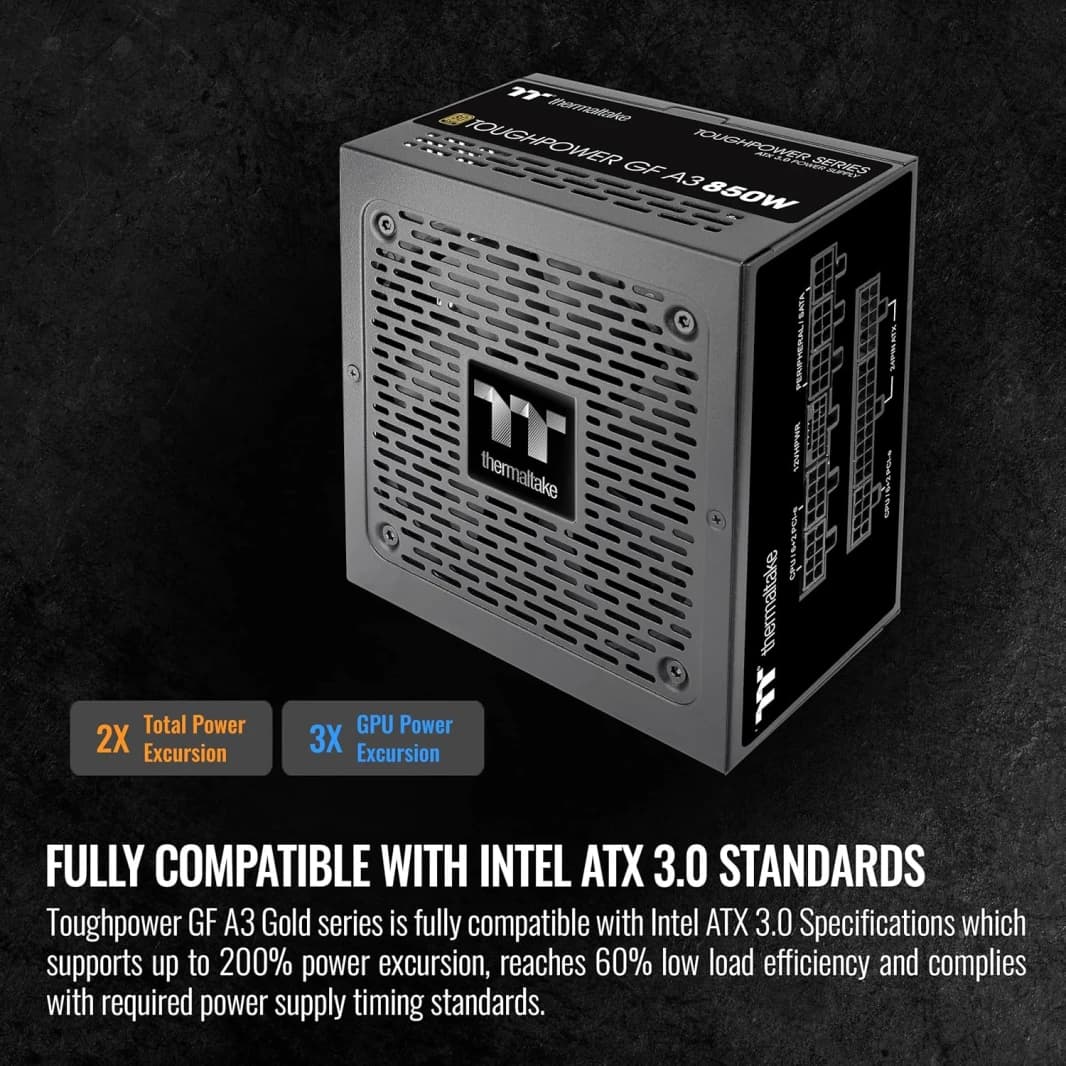 Thermaltake Toughpower GF A3 850W, True 450W 12VHPWR, RTX 40 Series, ATX 3.1/PCI-E 5.1