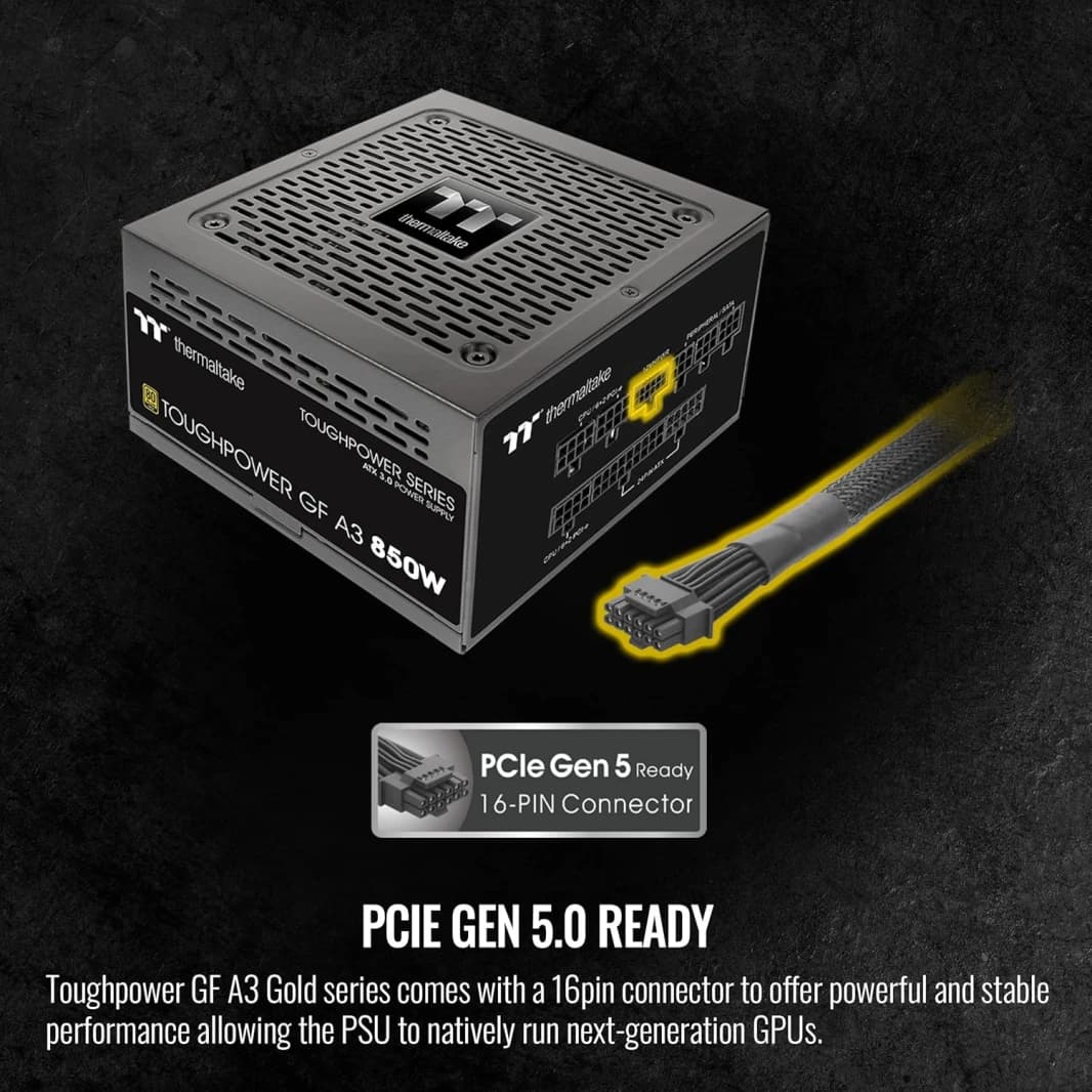 Thermaltake Toughpower GF A3 850W, True 450W 12VHPWR, RTX 40 Series, ATX 3.1/PCI-E 5.1