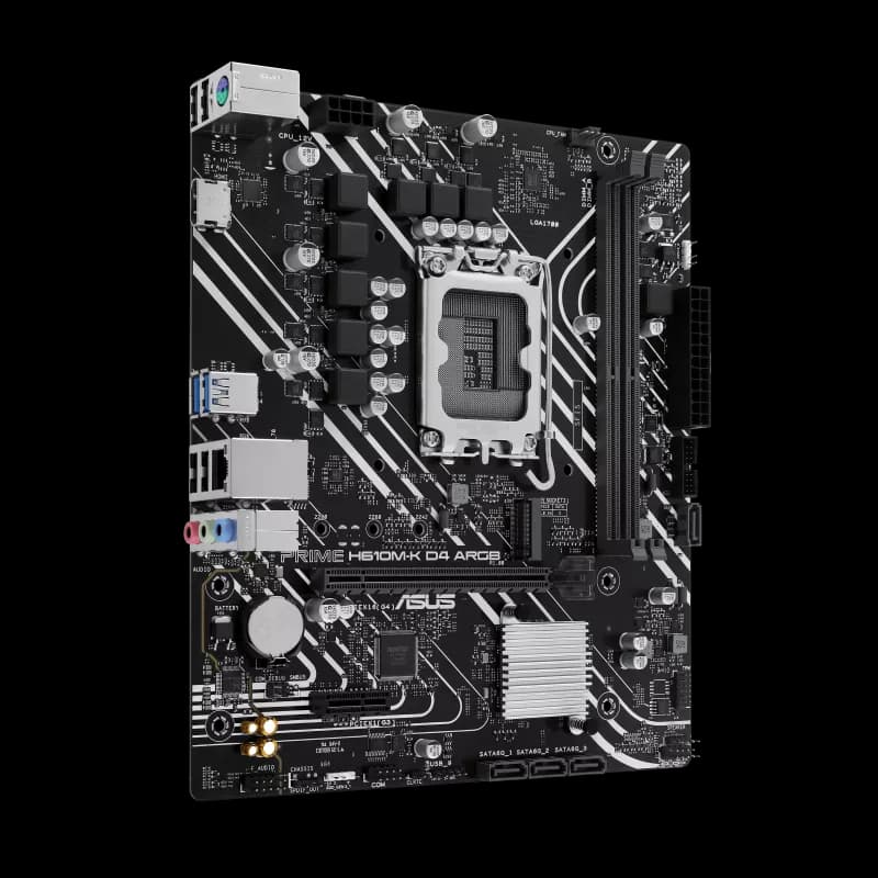 ASUS PRIME H610M-K D4 Micro-ATX Motherboard with DDR4, PCIe 4.0, M.2 Slot