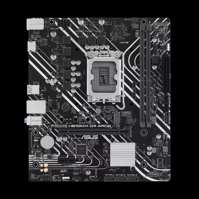 ASUS PRIME H610M-K D4 Micro-ATX Motherboard with DDR4, PCIe 4.0, M.2 Slot