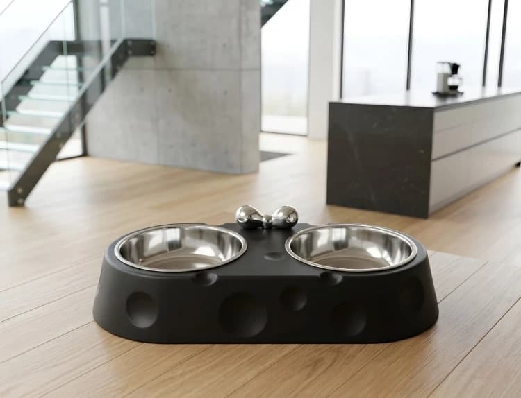 Double Stainless Steel Dish with Bow
