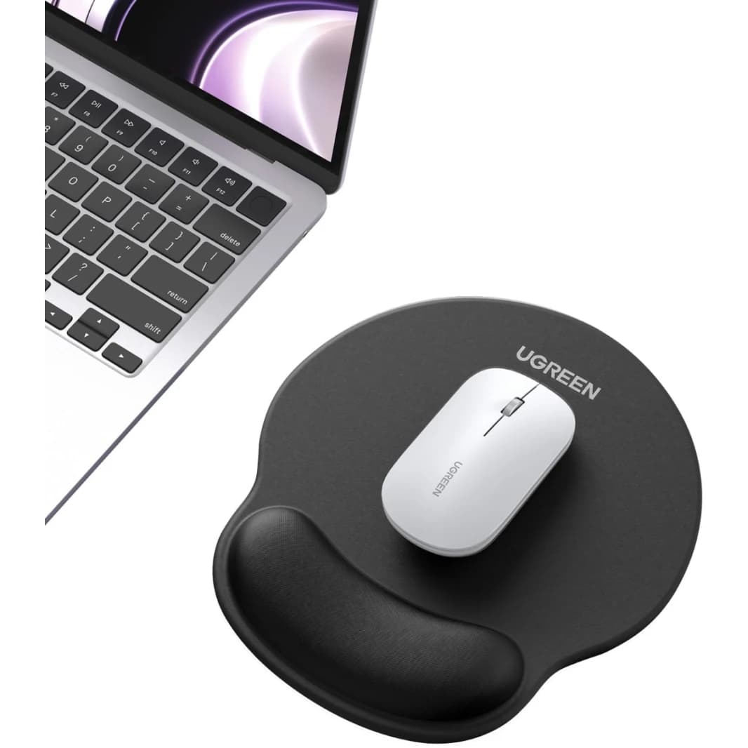 UGREEN Mouse Pad with Integrated Memory Foam Wrist Rest Black