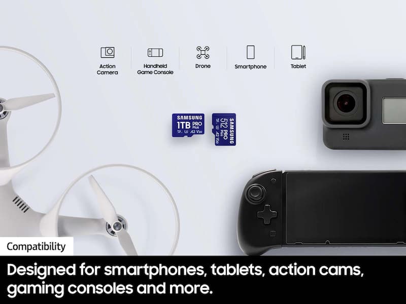 Samsung PRO Plus بطاقة ذاكرة microSD + محول، 512GB