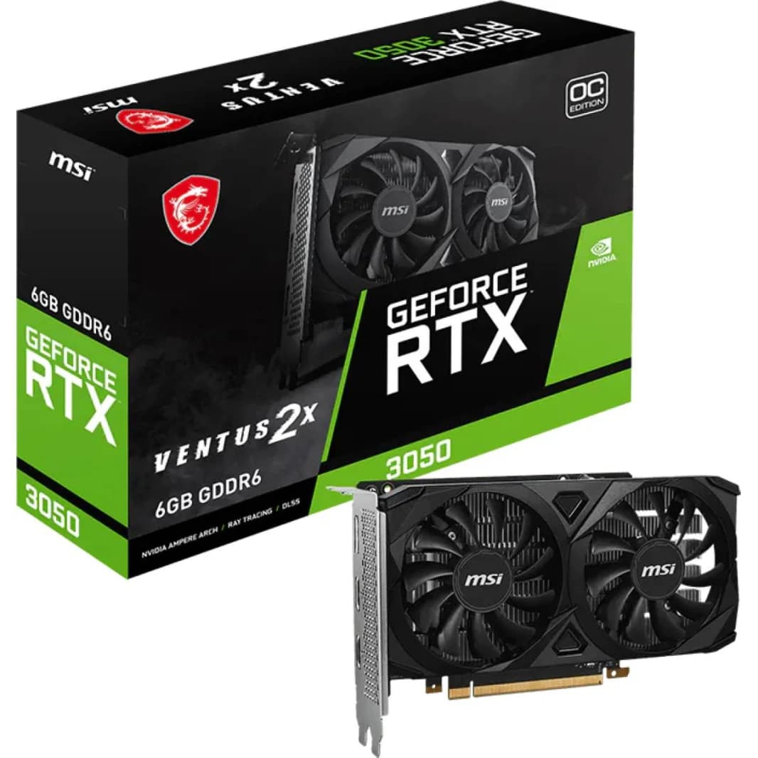 MSI GeForce RTX 3050 VENTUS 2X E 6GB OC Graphics Card