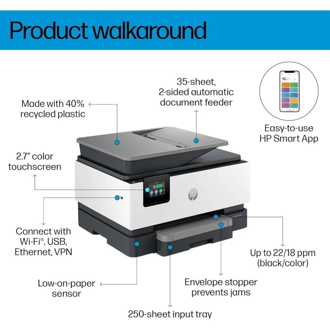 HP OfficeJet Pro 9123 All-in-One Printer - Wireless, Automatic Document Feeder