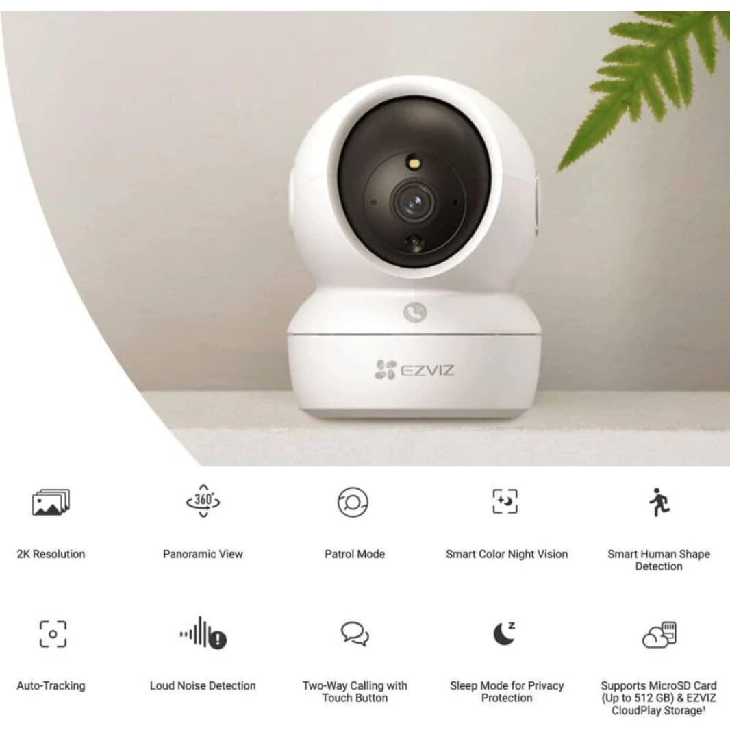 EZVIZ H6c Pro, 2K, 3MP WiFi Security Camera with Call Button