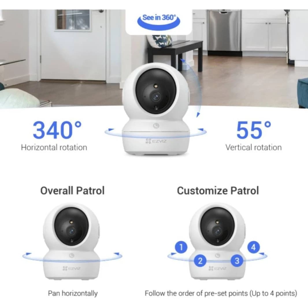 EZVIZ H6c Pro, 2K, 3MP WiFi Security Camera with Call Button