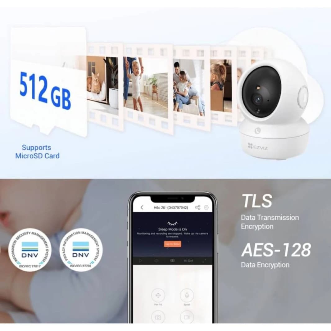 EZVIZ H6c Pro, 2K, 3MP WiFi Security Camera with Call Button