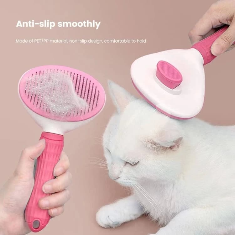 Cat Comb with Self-Cleaning Button - Large Size