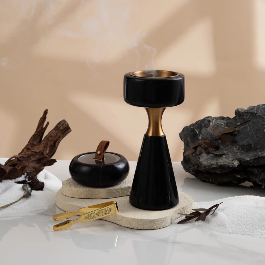 Luxurious Athar Incense Burner - Black and Gold