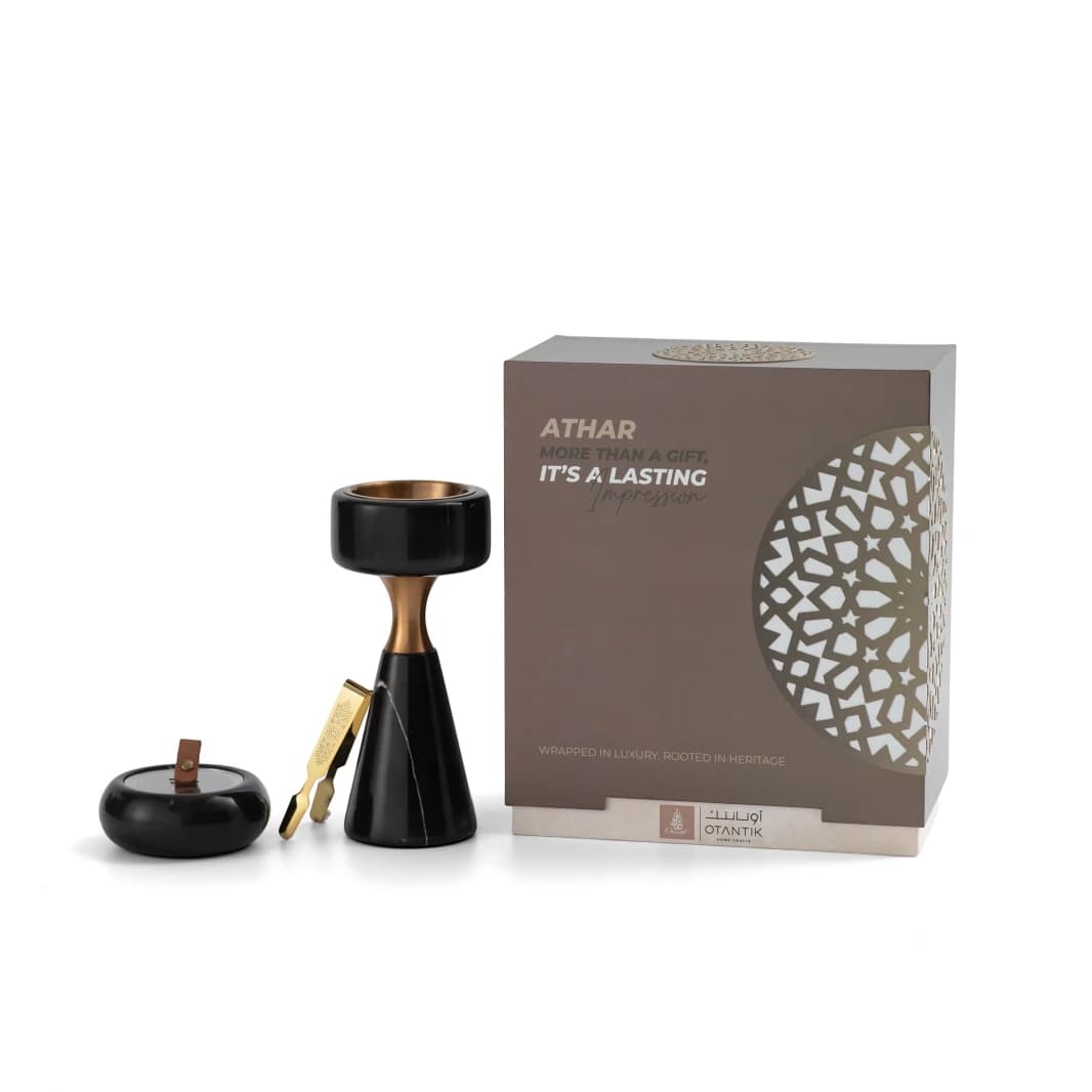 Luxurious Athar Incense Burner - Black and Gold
