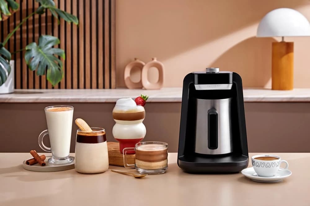Arzum Okka Rich Pro Turkish Coffee Machine with Milk 700W - Black-Chrome
