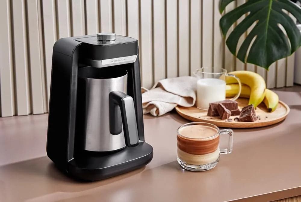 Arzum Okka Rich Pro Turkish Coffee Machine with Milk 700W - Black-Chrome