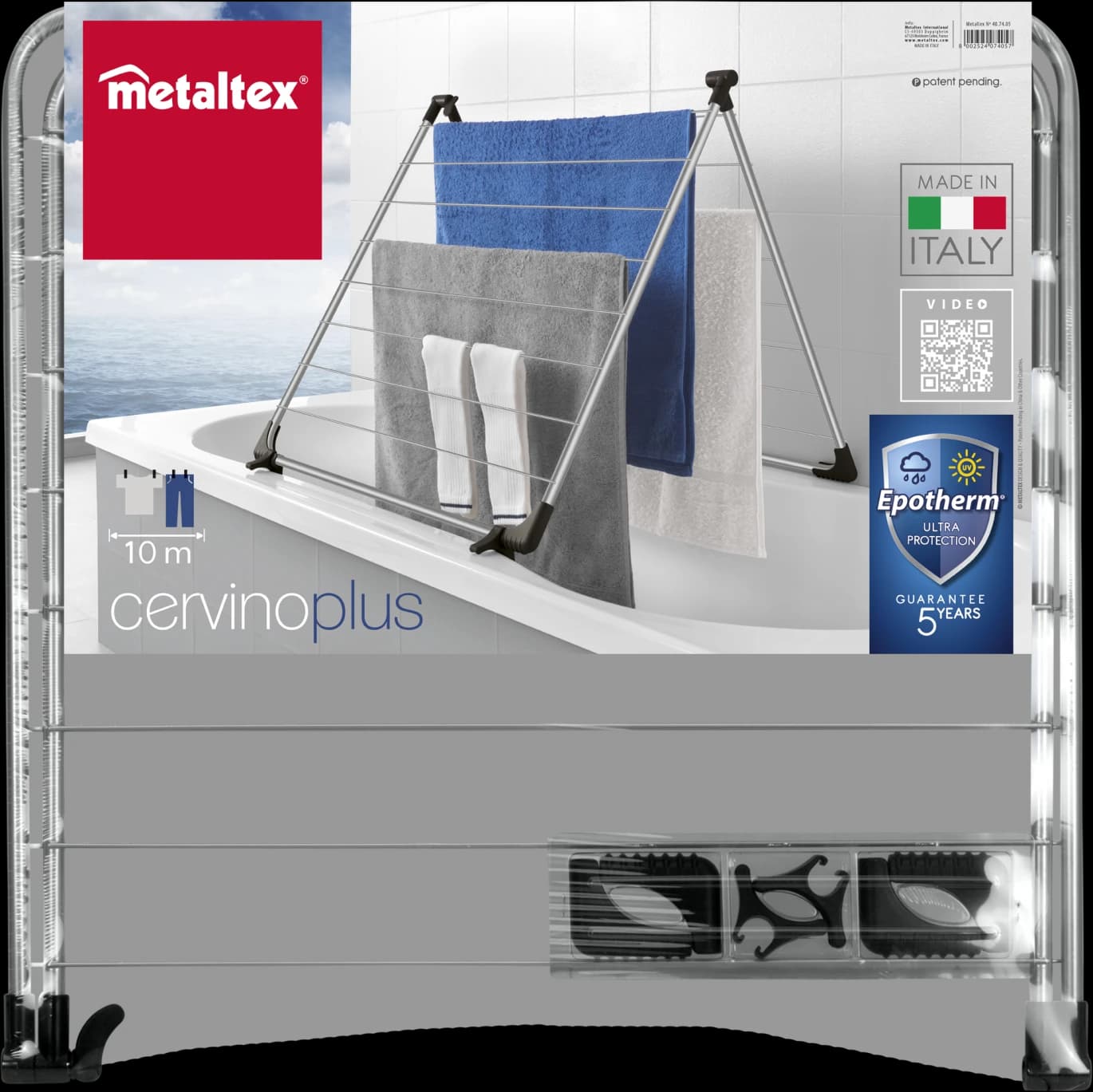 Metaltex Epotherm Coating Laundry Drier for Bath Tub, 68x65 cm