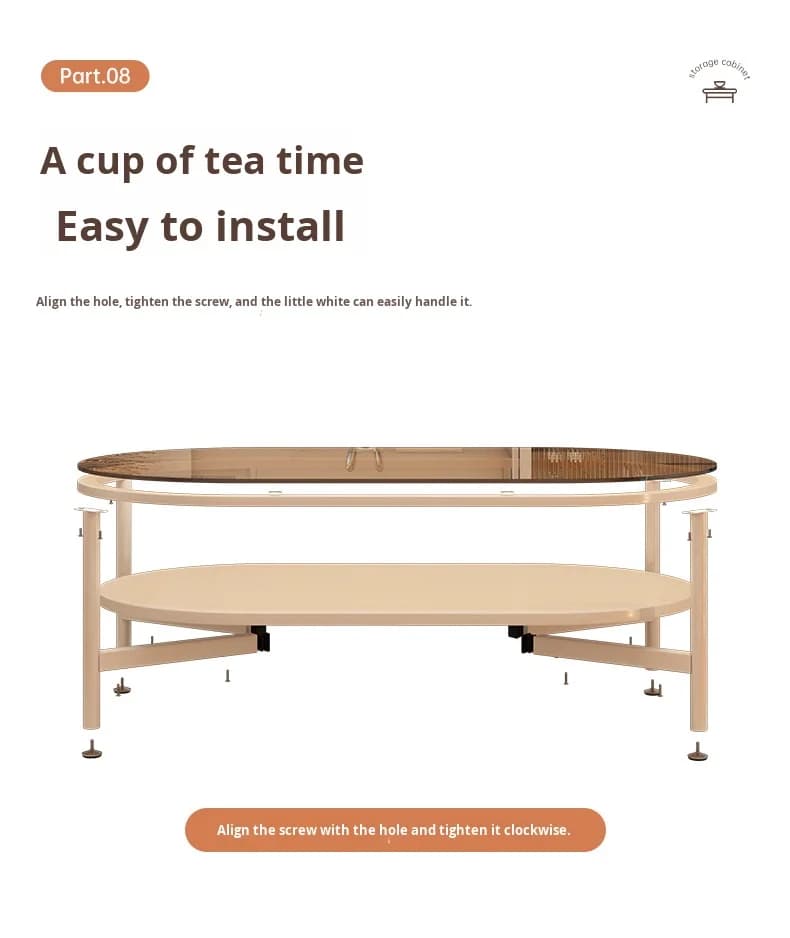Cream Style Glass Coffee Table