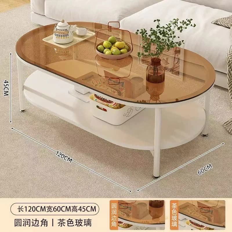 Cream Style Glass Coffee Table