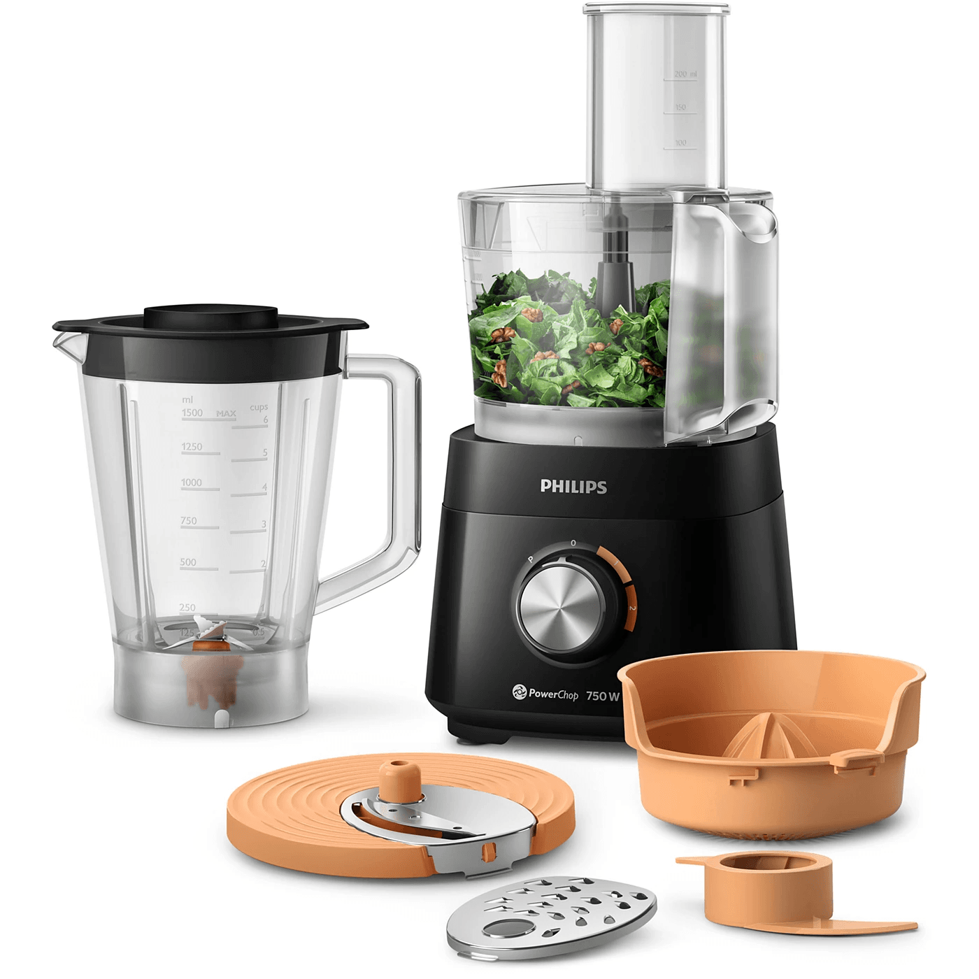 Philips 5000 Series Food Processor HR7302/90 – 750W, 6 Accessories, Versatile Kitchen Performance