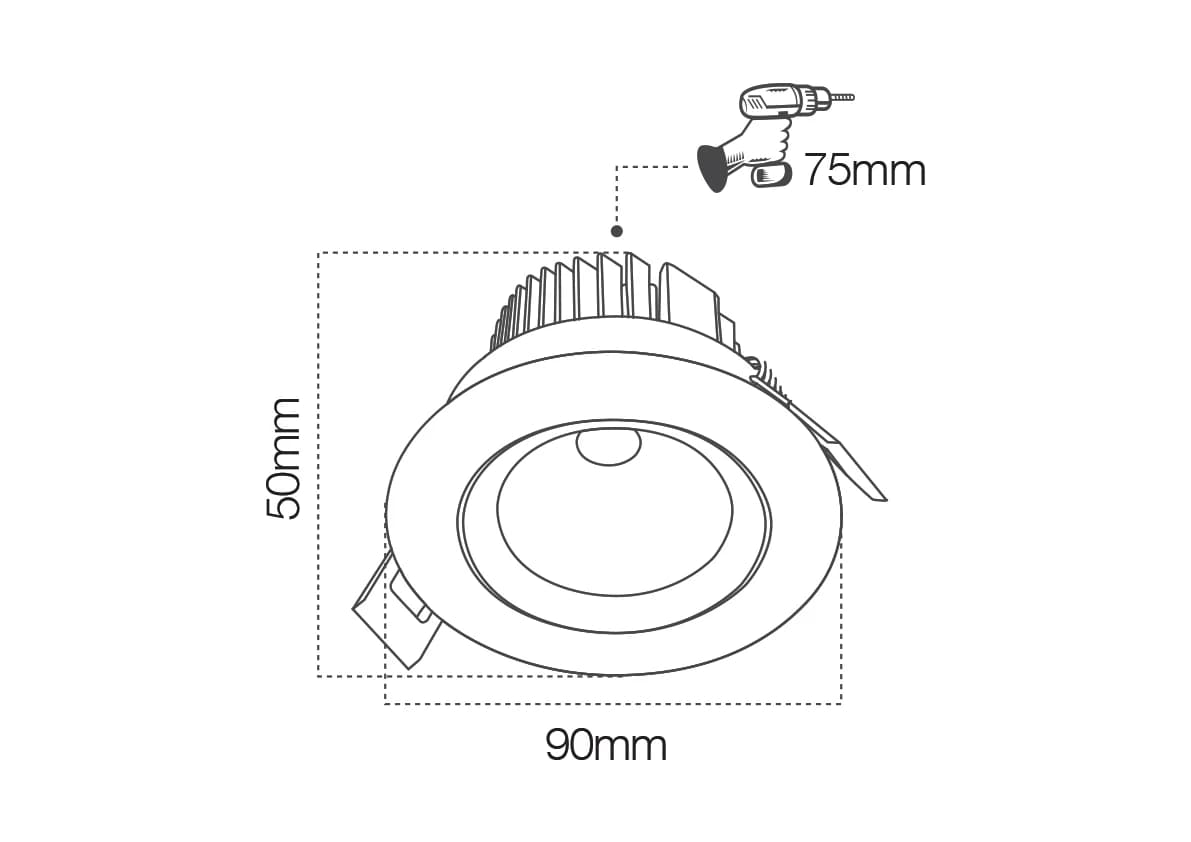 7W Movable Spot Light Desert Color 7cm COB
