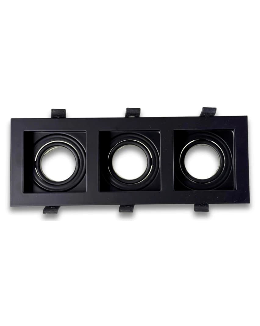 Black Adjustable Trimless Triple Spot