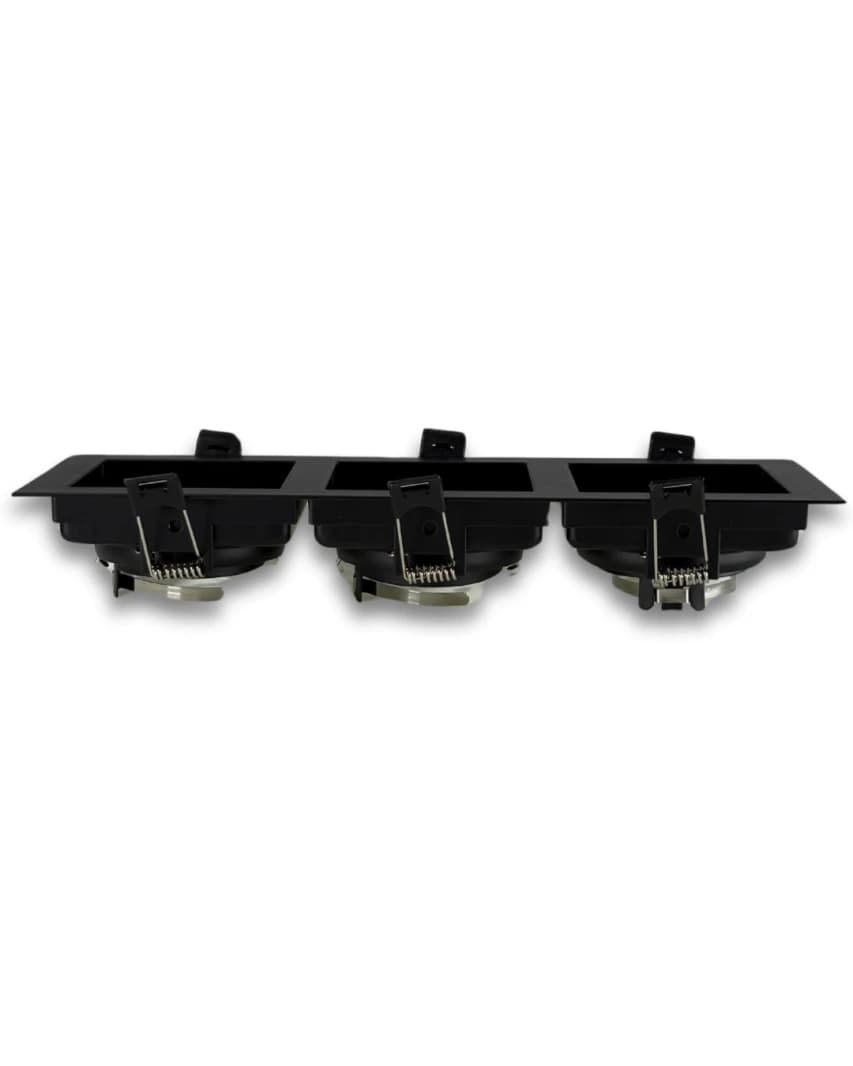 Black Adjustable Trimless Triple Spot