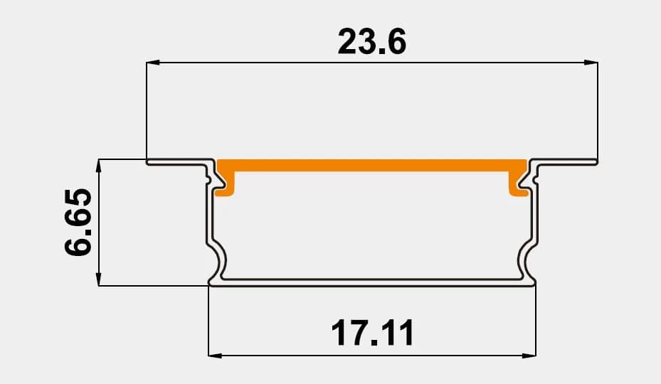 بروفايل داخلي 1.7سم*0.7سم لون ابيض