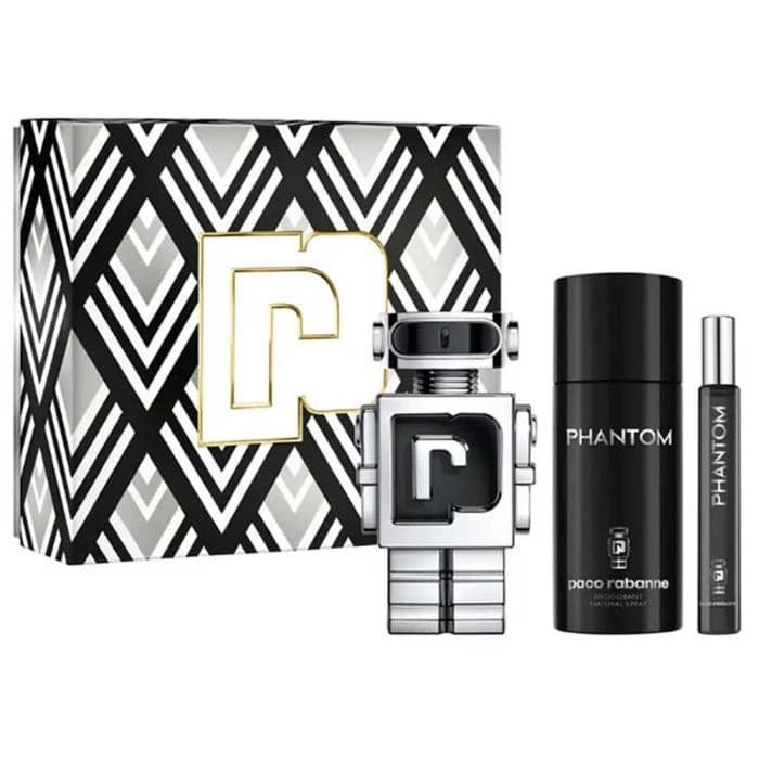 Paco Rabanne Phantom EDT 100Ml + EDT 10Ml + Deodorant Spray 150Ml Gift Set For Men