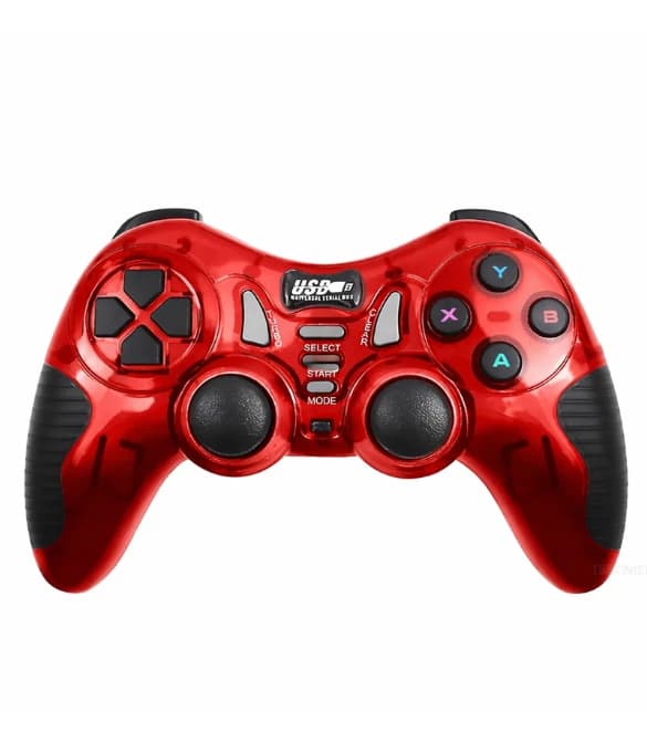 7-in-1 2.4G Wireless Dual Vibration Gamepad Controller - Red