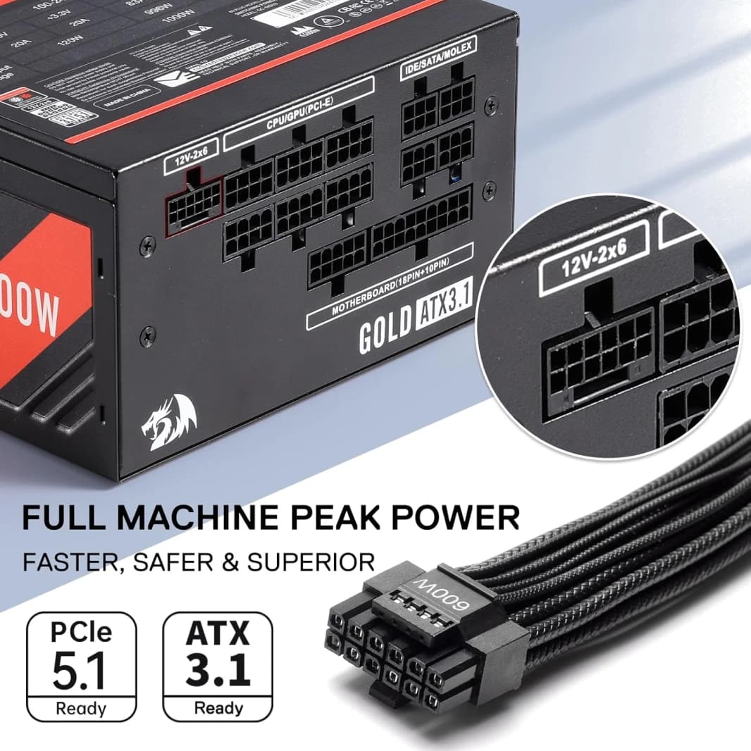 Redragon RGMS-1200W PRO 80+ Gold 1200 Watt Power Supply