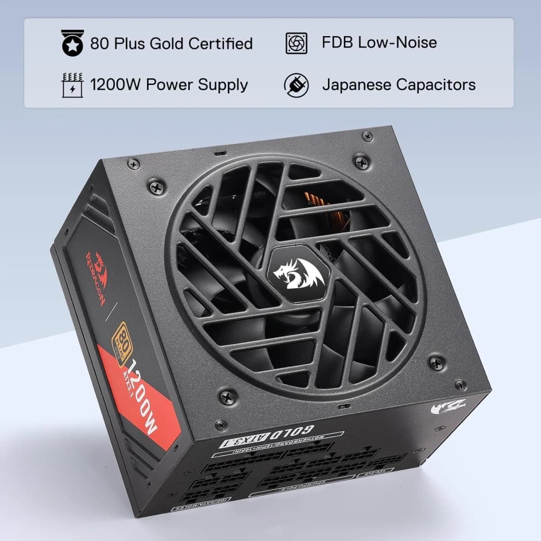 Redragon RGMS-1200W PRO 80+ Gold 1200 Watt Power Supply