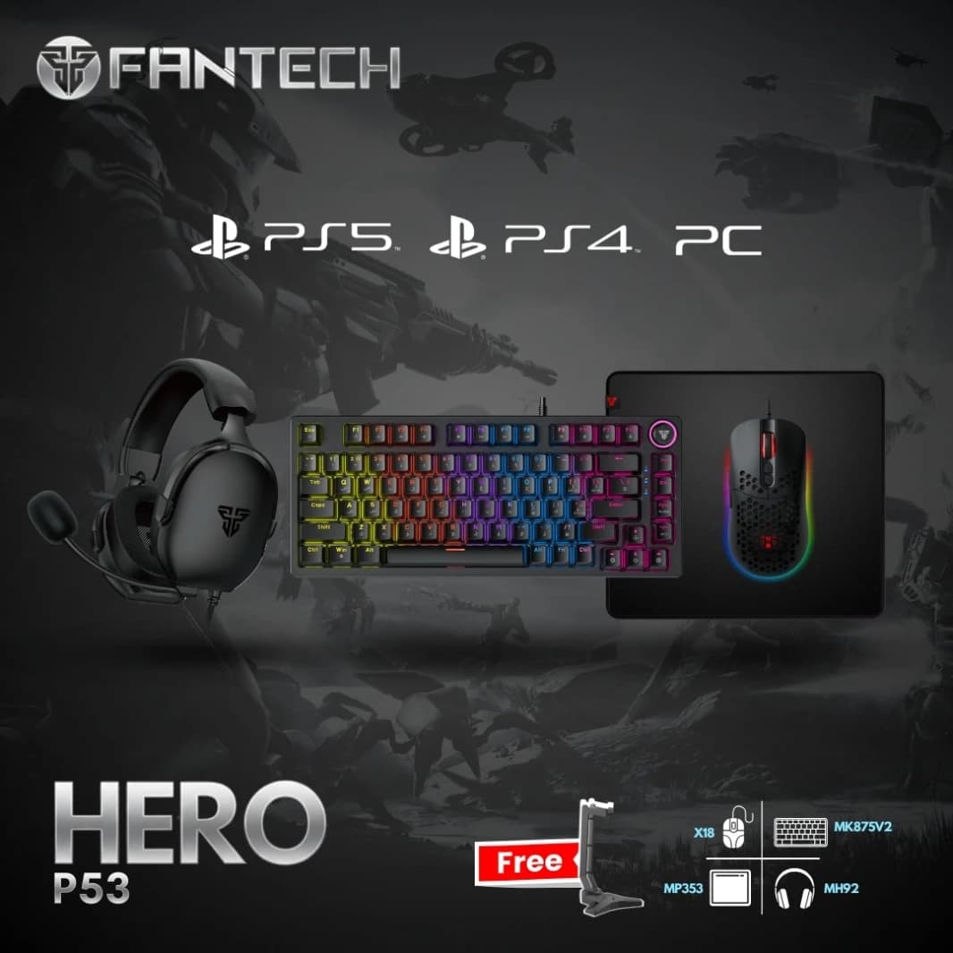Fantech Hero Combo P53 Keyboard, Mouse, Headset, and Mousepad