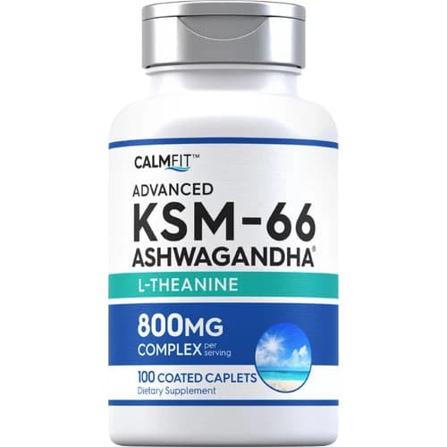 Certified Organic Ashwagandha Extract with L-Theanine 400 mg 100 Tablets