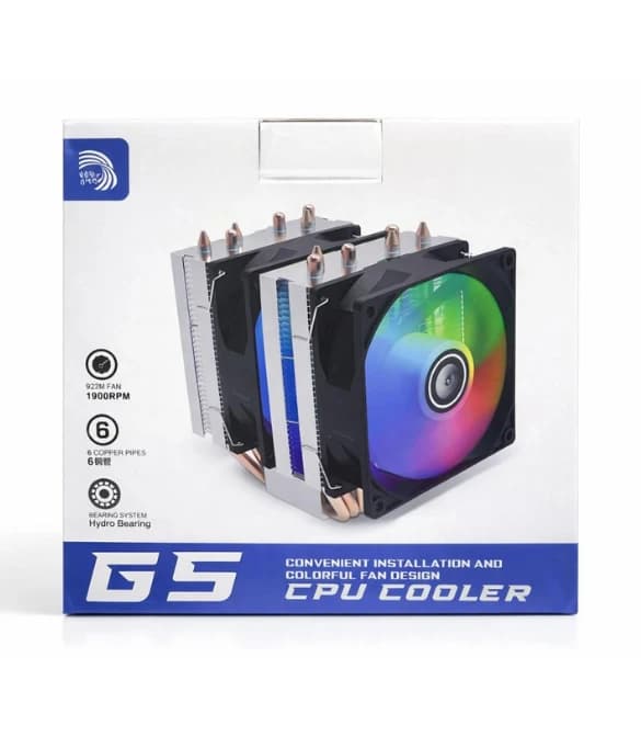 G5 Hydro Bearing CPU Cooler with RGB Double Fan